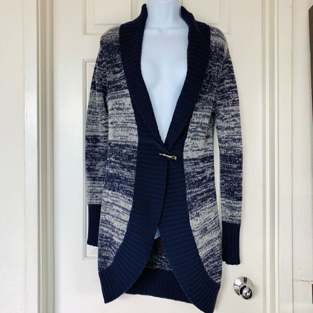 WHO
 Purple Marled Merino Cashmere Cardigan